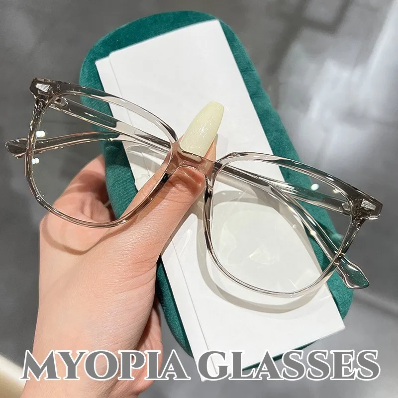 

Unisex Large Finished Myopia Glasses Men Women Luxury Anti-blue Short-sighted Eyewear New Trend Prescription Diopter Eyeglasses