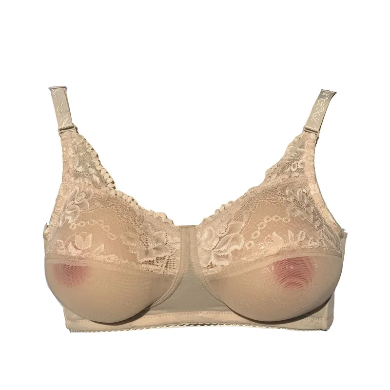 Women See-Through Pocket Bra bra Crossdresser bra transgender Drag Queen bra suitable bra for CD not include silicone Breast