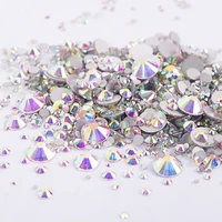 mix size 2500pcs crystalab flatback non hotfix crystals glass stones strass glue on rhinestones for nails clothing gems crafts