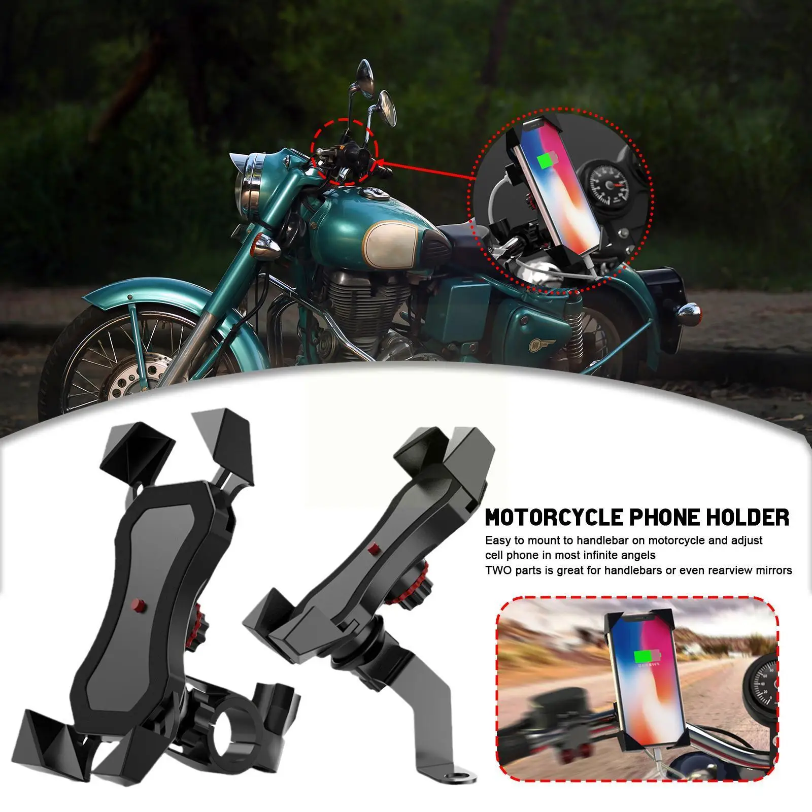 

Universal Motorcycle Phone Holder Bicycle Navigation Adjustable Accessories Retraction Stand Support MTB Bracket Handlebar T2G7