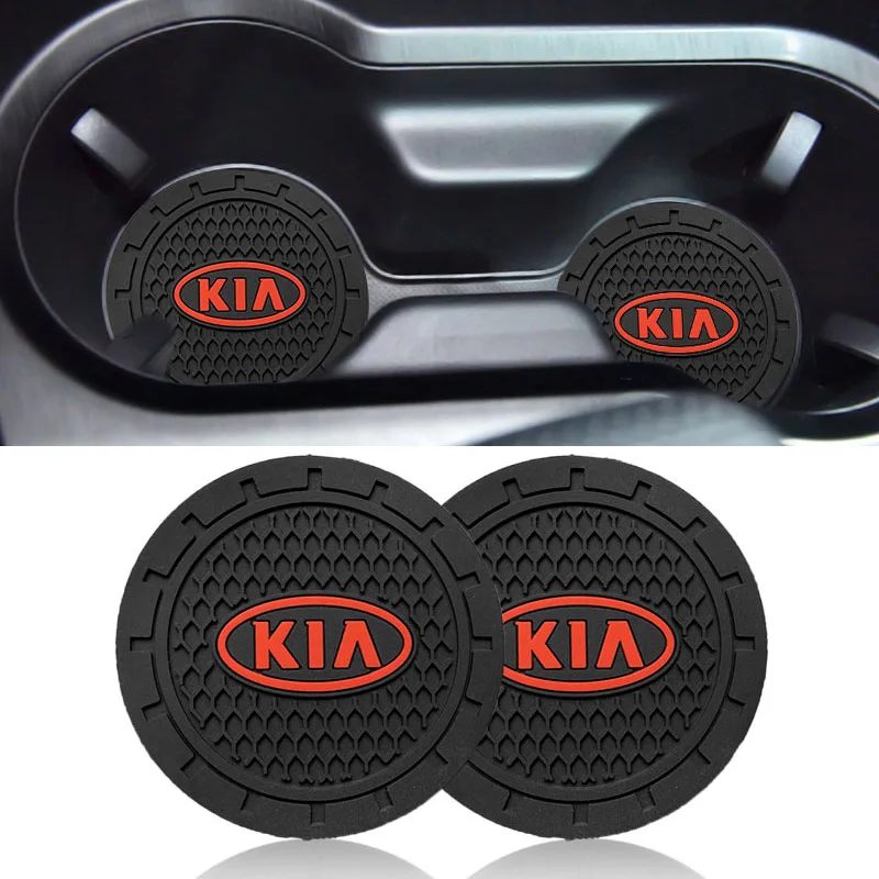 

Non-slip Durable Car Auto Water Cup Slot Non-Slip Mat Pad for KIA Emblem RIO Seltos Optima Soul Sportage K2 K3 K5 KX7 Ceed Niro