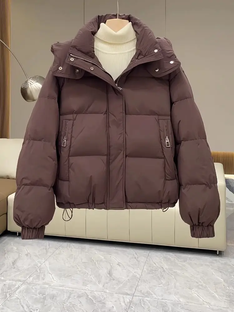 Пуховик с хлопковой подкладкой женская короткая зимняя одежда 2024 новинка в