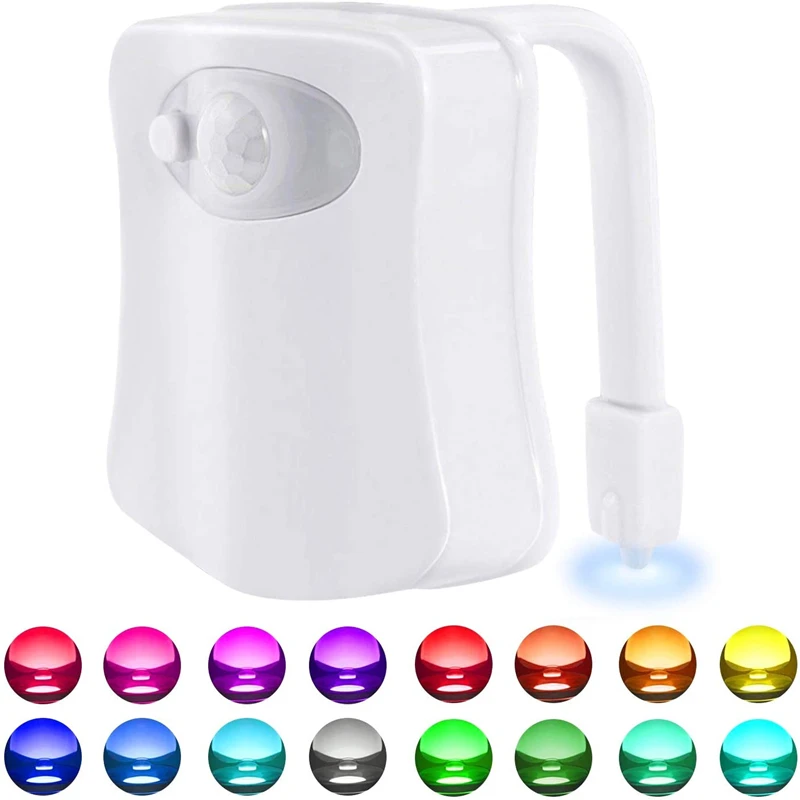 

LED Toilet Night Light USB Charging Seat Induction Lamp Motion Sensor WC Light 8/16Color Changeable Lamp Powered Backlight Child