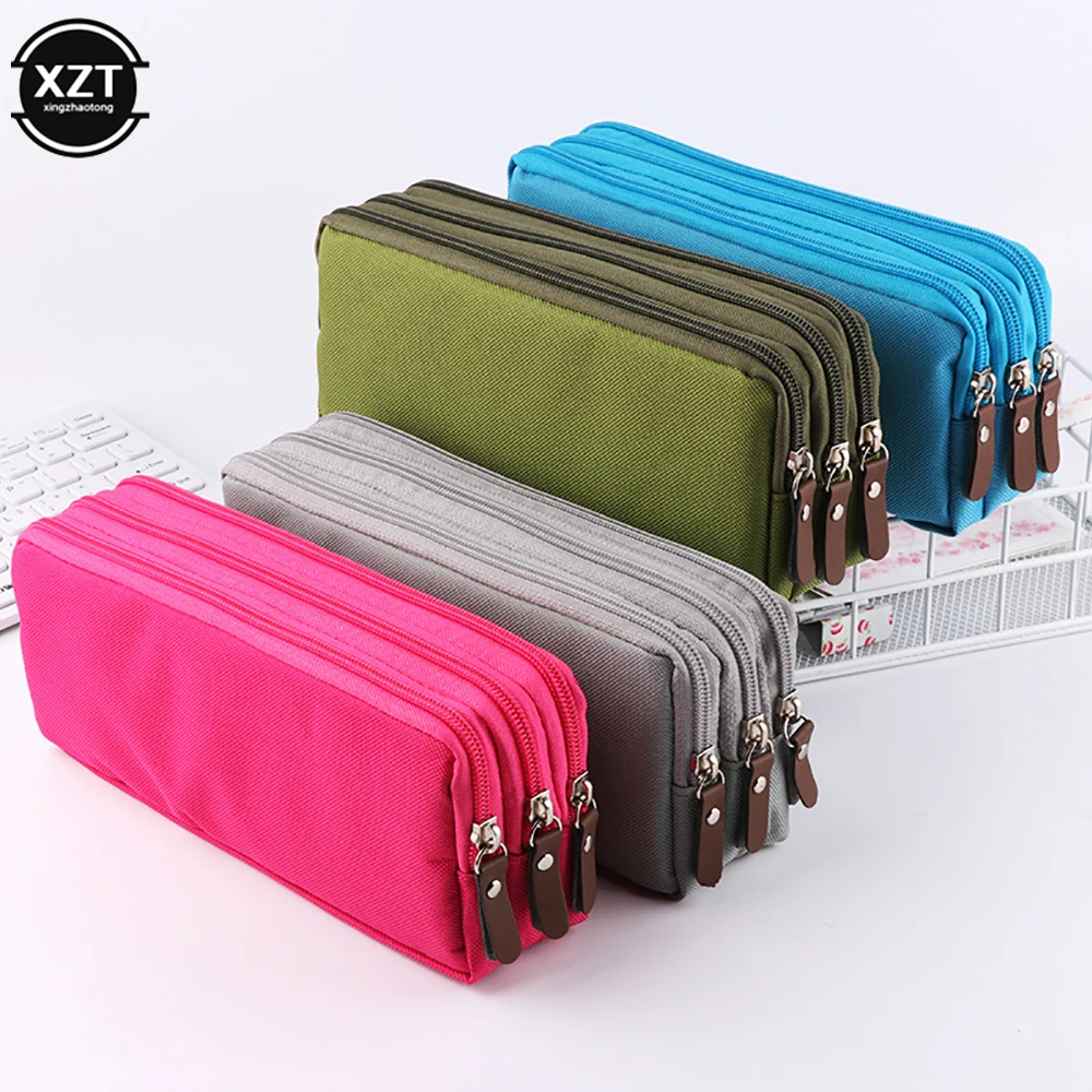 

Large-Capacity Solid-Colour Pencil Case Simple Stationery Storage Bag Student Stationery School Office Pencil Case