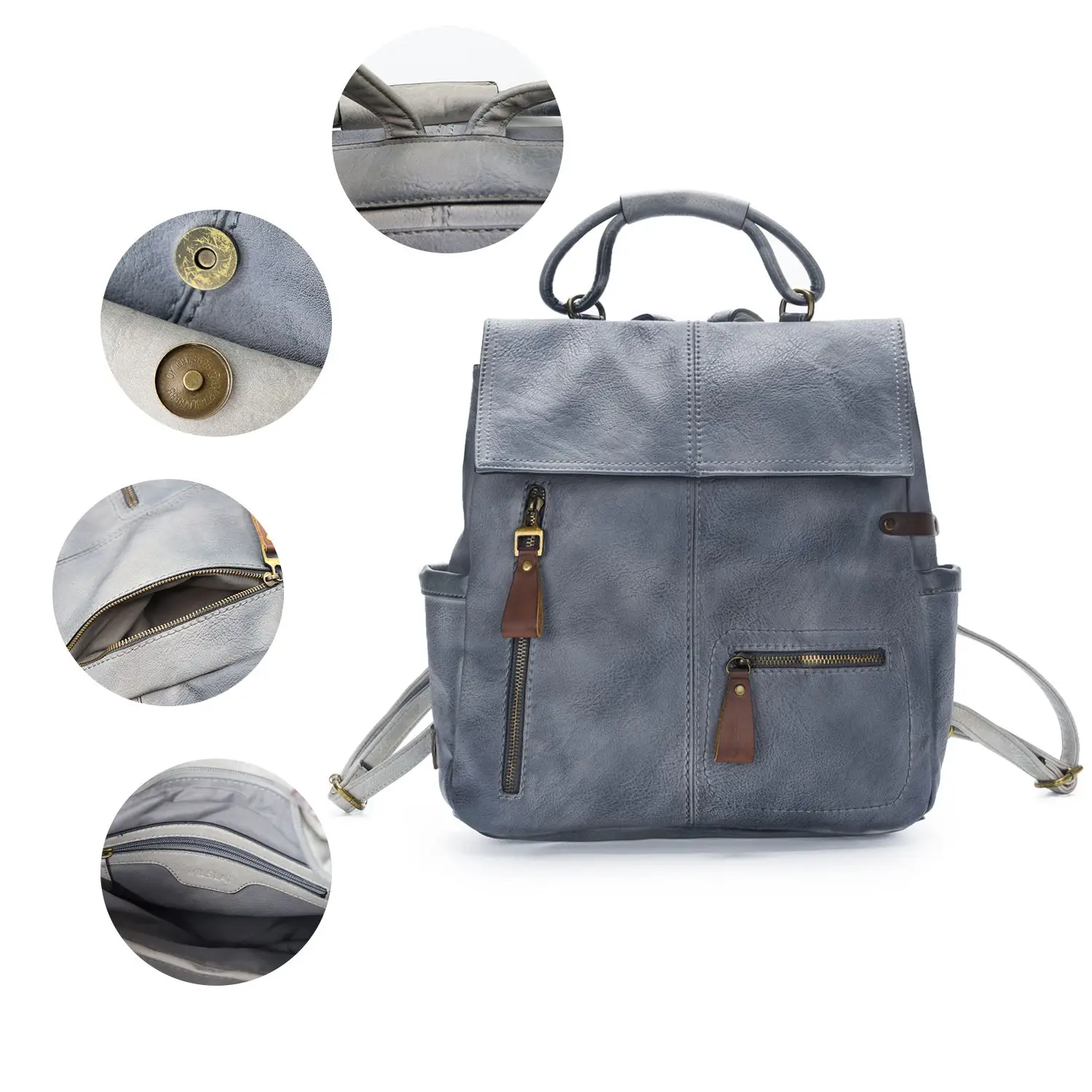 Fashion Forward Wilslat Femal Backpack Purse Leather Anti-theft Casual Shoulder Bag Mochilas Satchel Bolso