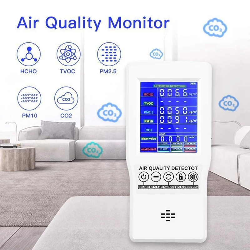 

BIAOLING Accurate Tester Air Quality Tester For CO2 Formaldehyde(HCHO) TVOC PM2.5/PM10 Multifunctional Air