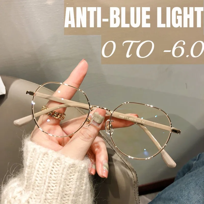 

Fashion Style Anti Blue Light Myopia Glasses Men Women Luxury Irregular Frame Eyeglasses New Trend Diopter Eyewear for Ladies