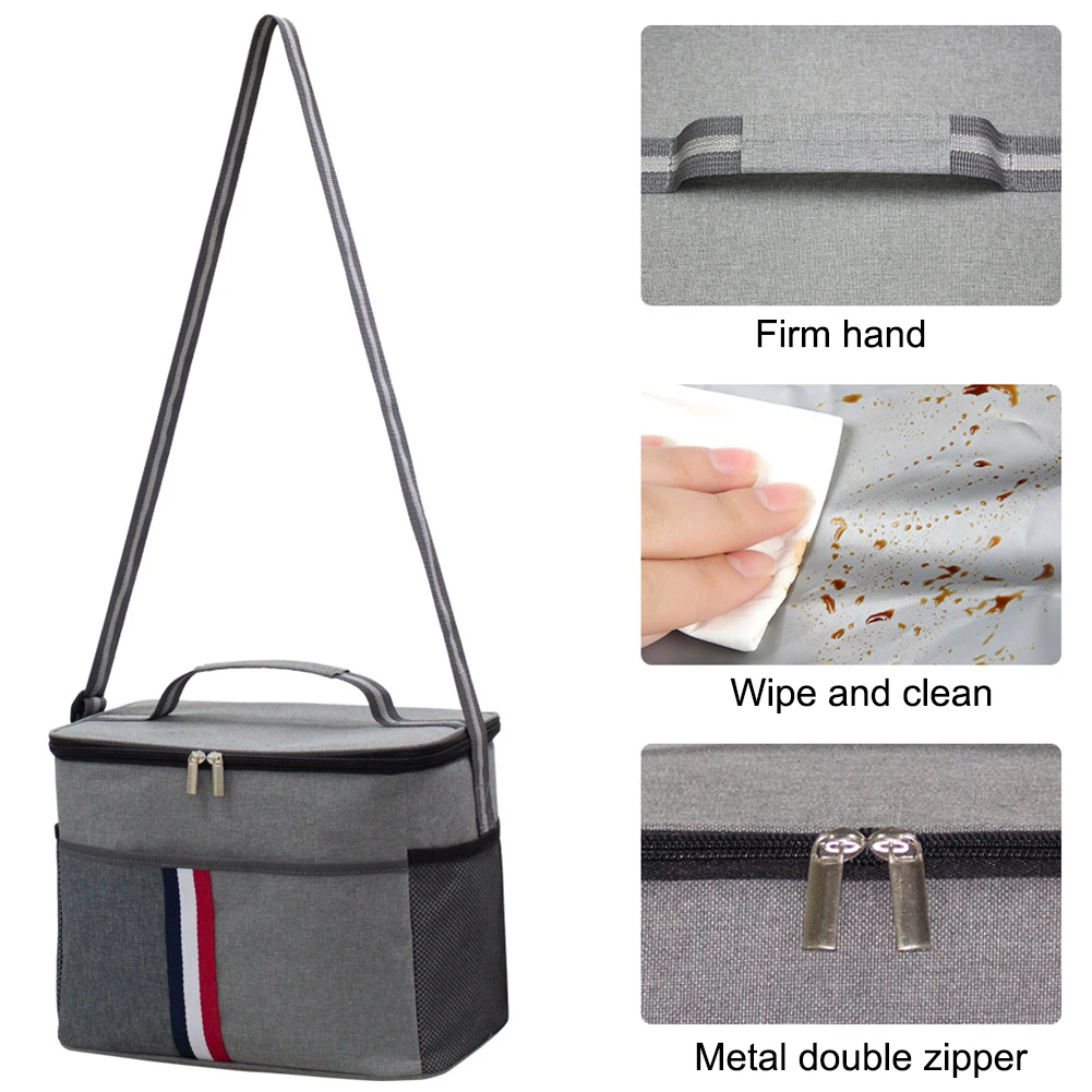 

Изолированная сумка для ланча из ткани Оксфорд, вместительная изоляционная утолщенная сумка для доставки еды, для сохранения свежести в ке...