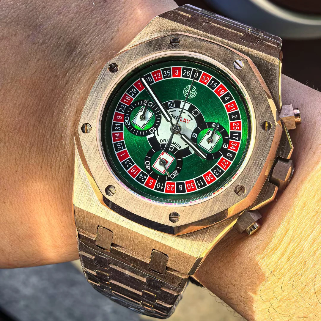 OKPLAY Мужские часы с хронографом 40 мм Роскошные модифицированные кварцевые