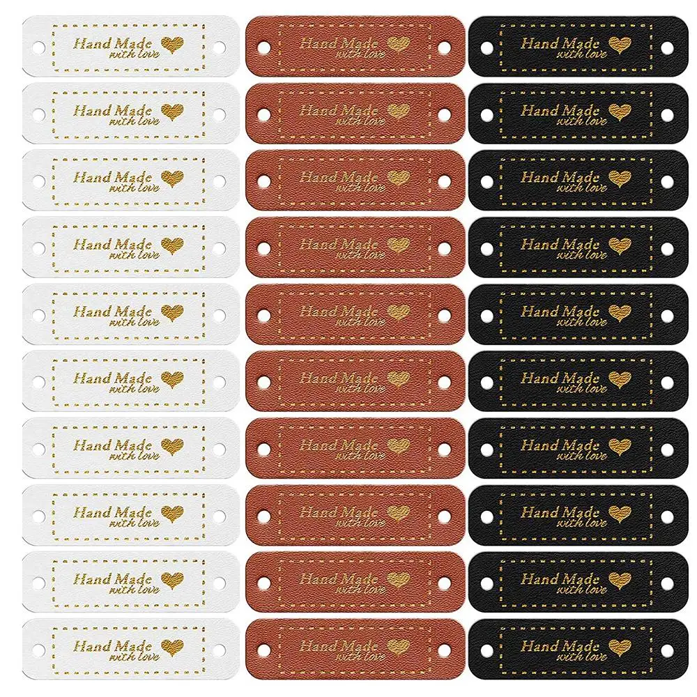 60 шт. ярлыки ручной работы из искусственной кожи