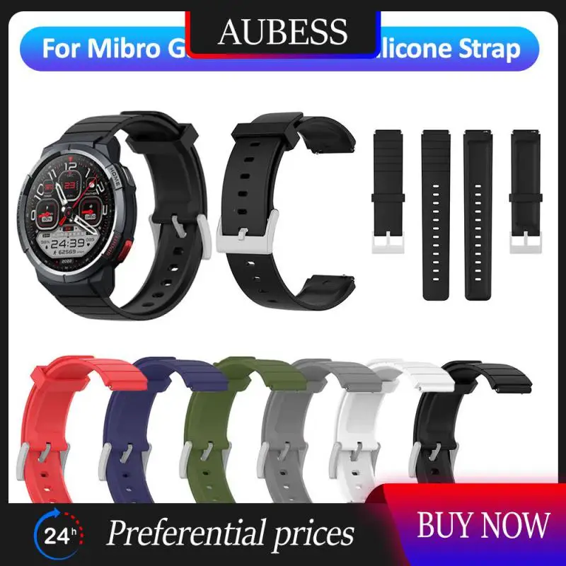 

Sweatproof Smart Watch Watchband Silicone Strap For Mibro Gs Elegant Wristband Comfortable Consumer Electronics Waterproof White