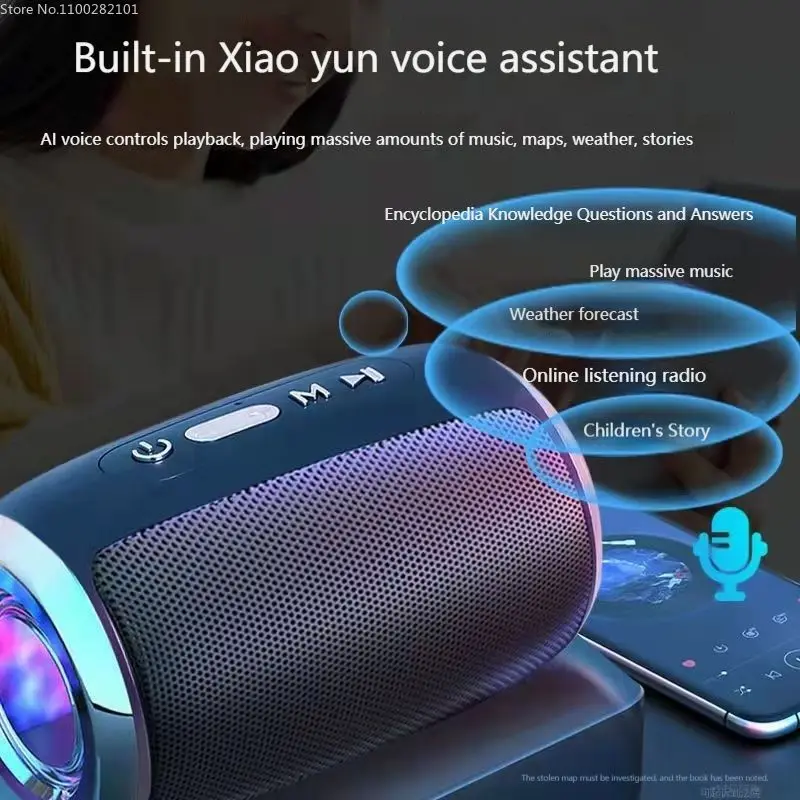 

Smart Wireless Bluetooth Speaker with Lights Cool Outdoor Portable Bluetooth Speaker Computer Subwoofer USB Charging Bocinas A
