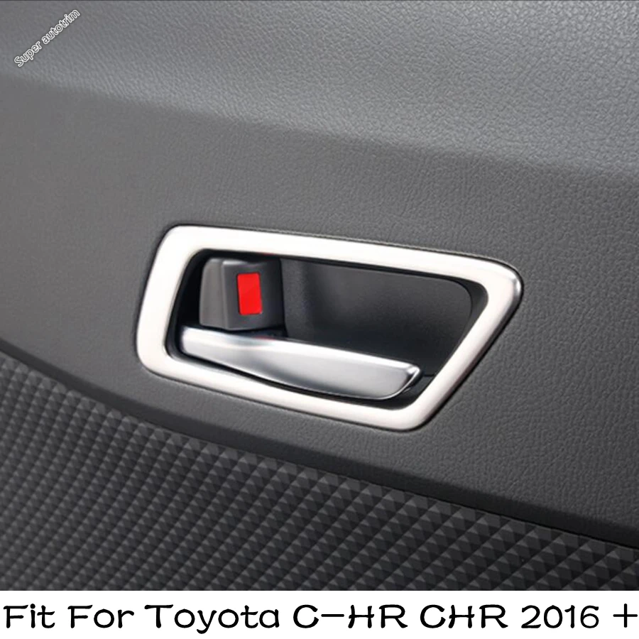 

Inner Door Handle Bowl Cover Trim 4PCS Fit For Toyota C-HR CHR 2016 - 2022 Wood Grain Look / Silver Interior Refit Accessories