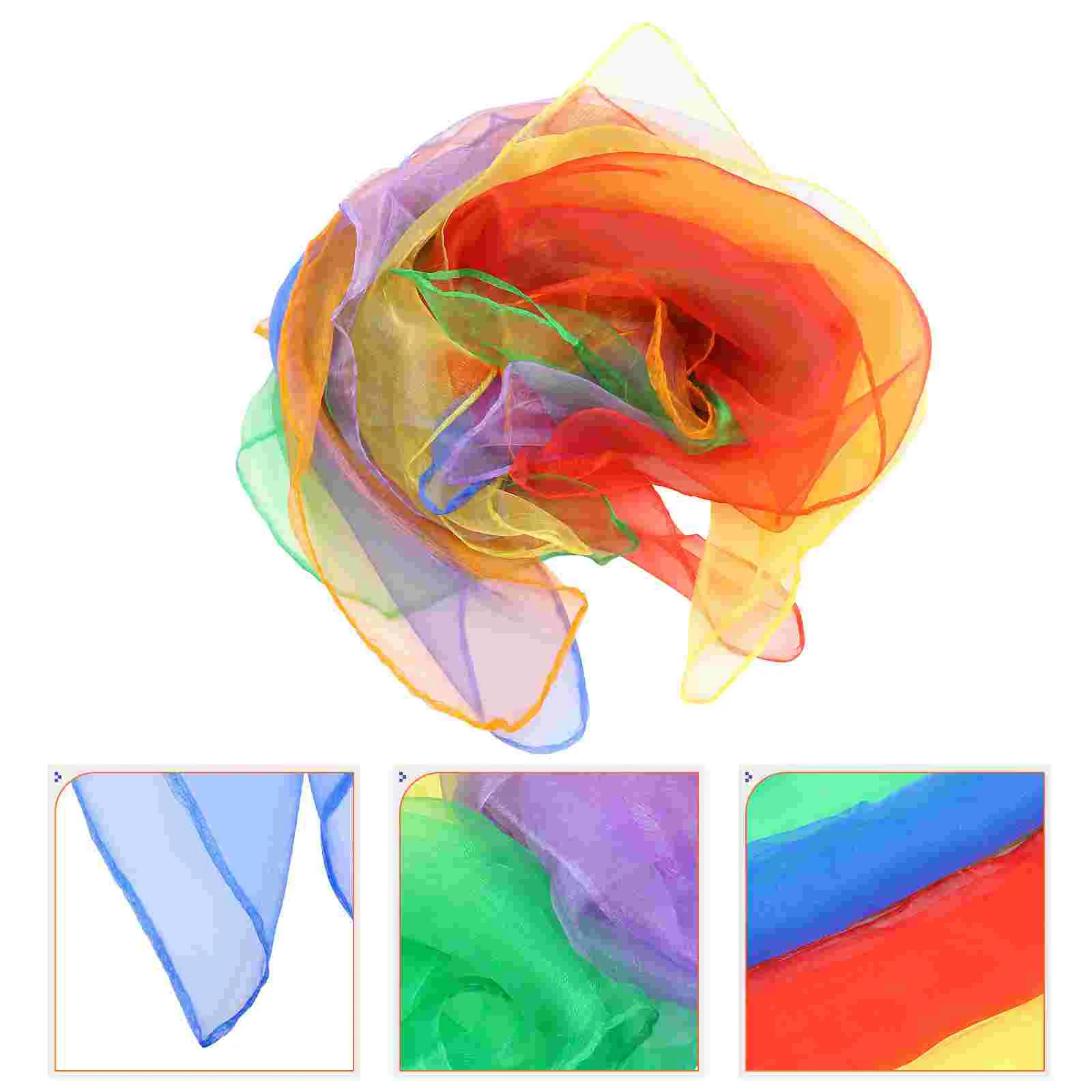 

12pcs Juggling Scarves Dance Music Scarfs Colorful Square Scarves Stage Performance Scarves