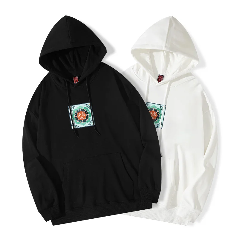 

Мужская и женская Свободная куртка Chao 23 Guo из 100% хлопка с вышивкой