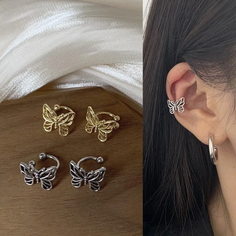 

Retro Hollow Butterfly Ear Clips for Women Girls Cute No Piercing Fake Cartilage Earrings Fashion Jewelry for Women