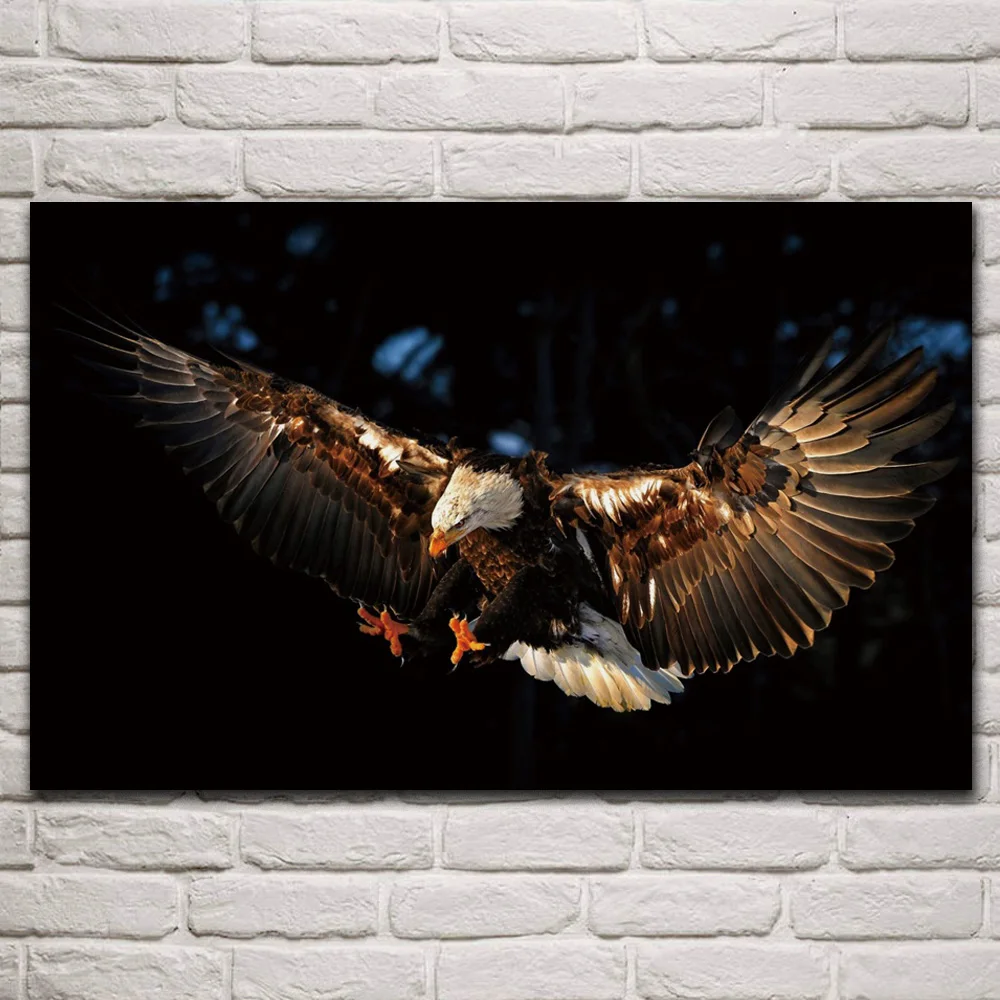 Тканевые постеры на стену с изображением облысшего орла животных птиц украшение