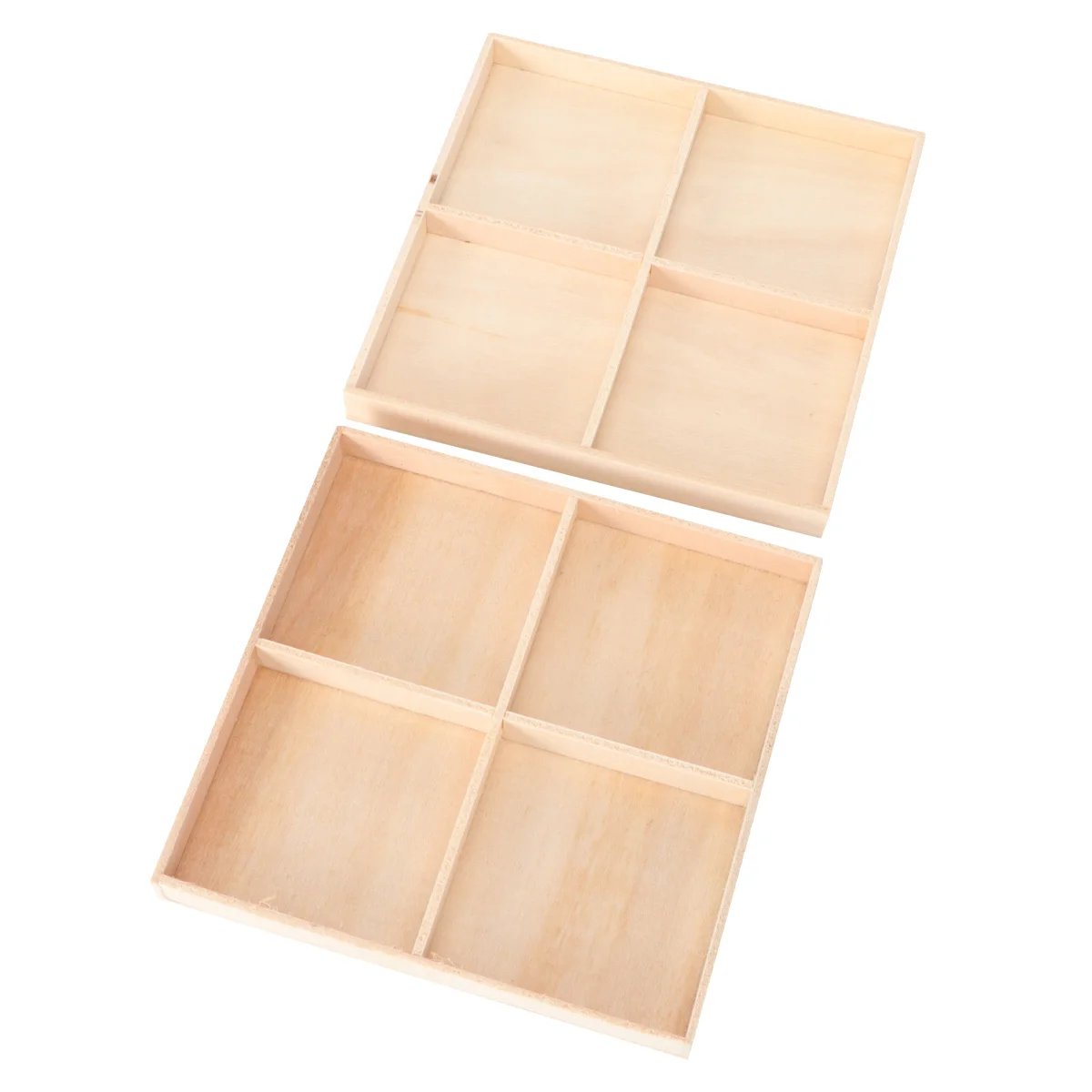 

Storage Wooden Box Organizer Container Holder Decor Ornaments Four Grid
