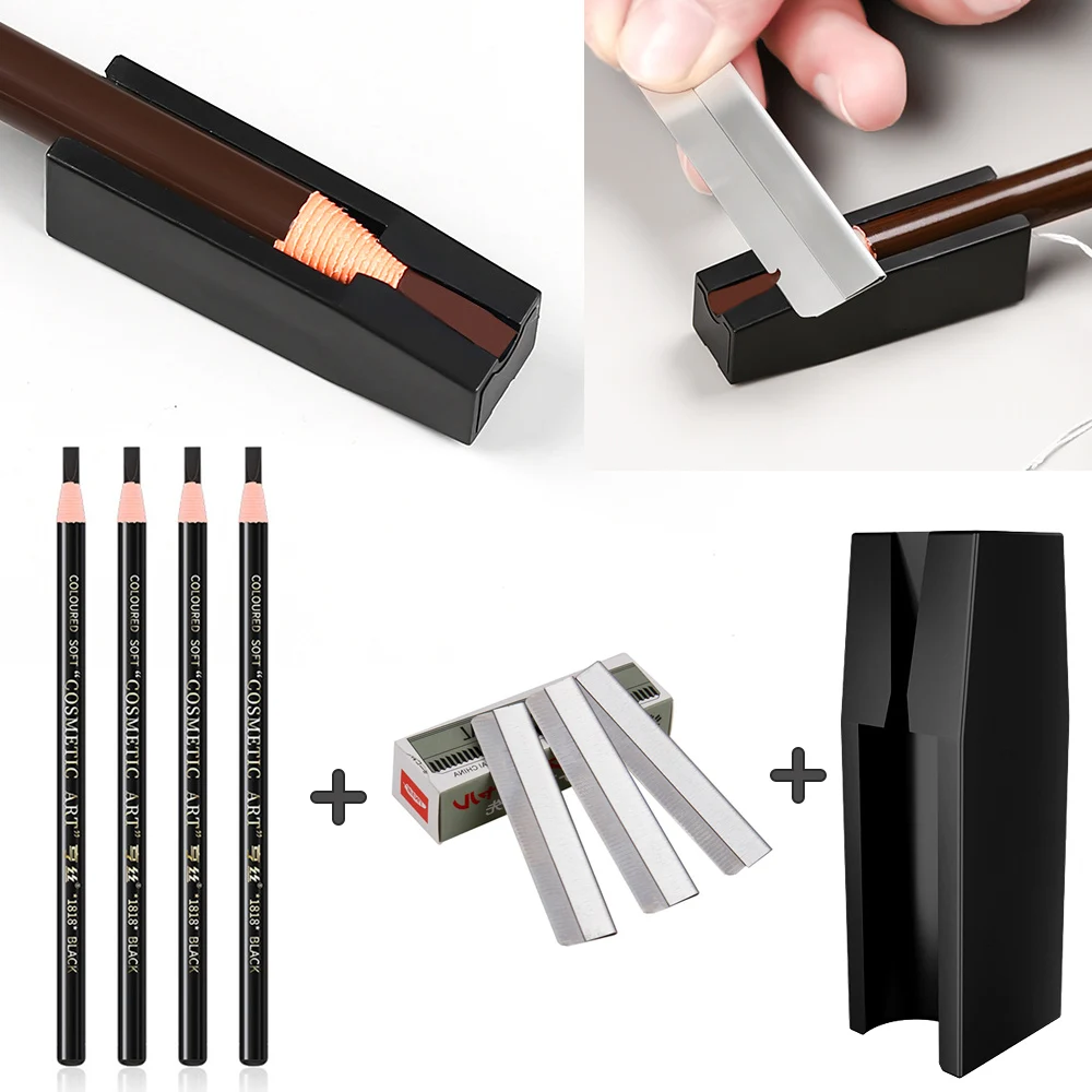 With Sharpener Brow Trimmer Blade Makeup Microblading Supplies Set Eyebrow Sharpening Tip Thin Tattoo Beauty Tool