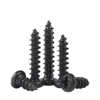 100pcslot black carbon steel m1 m1 2 m1 4 m1 7 m2 m2 3 m2 6 m3 mini micro cross phillips round pan head self tapping screw