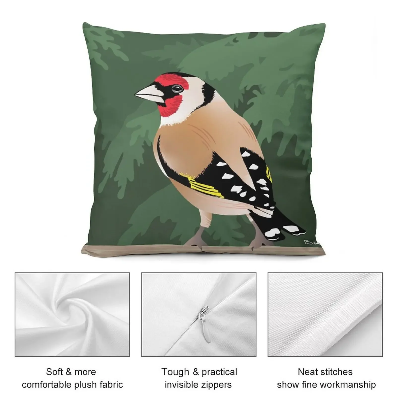 Подушка Goldfinch в regal pose чехол для подушки с вышивкой роскошная наволочка подушка