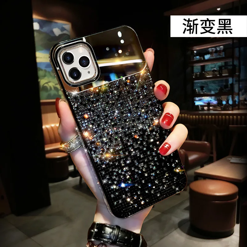 

Suitable for iPhone11/ 12 Pro Max mobile phone case gradient makeup makeup mirror