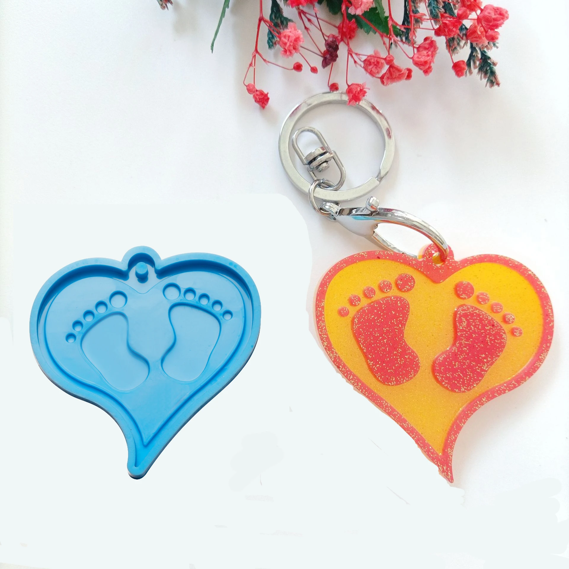 Брелок в форме сердца ручной работы подвеска на день матери силиконовая форма