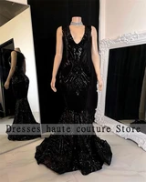 aso ebi sexy mermaid prom dresses 2022 for black girls full sequins birthday party dress evening gown robe de bal