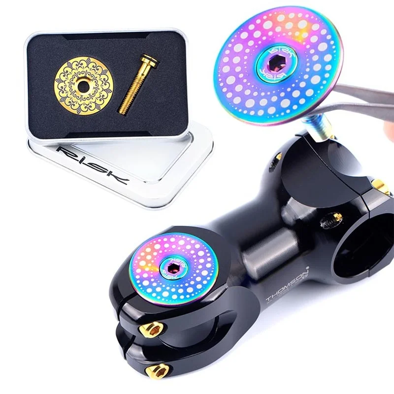 

Lightweight Titanium Alloy Bicycle Headset Cap + M6*30mm Bike Headset Stem Bolt 3 Colors Headset Screw Bicycle Parts