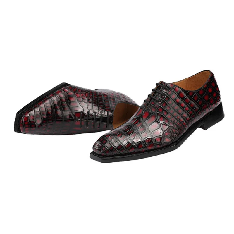 

crocodile belly men's leisure business designer shoes high-end fashion trend Genuine Leather Luxury Varnish Italiano Oxford Mens