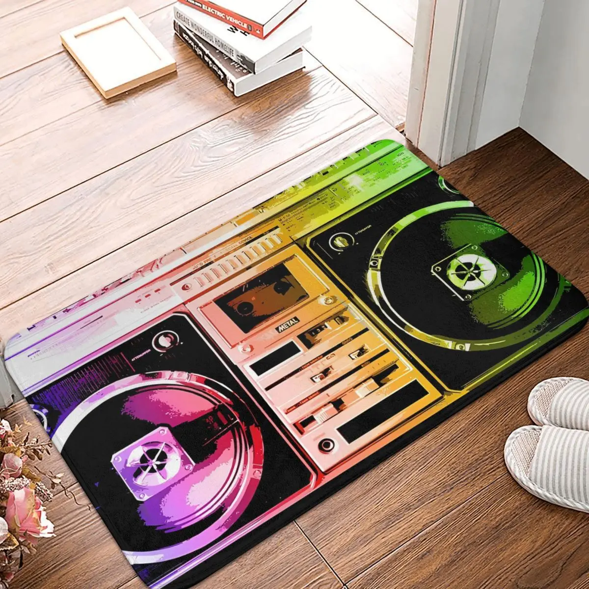 Rainbow Boombox Boom Box Music Non-Slip Carpet Doormat Bedroom Kitchen Mat Welcome Decoration Rug