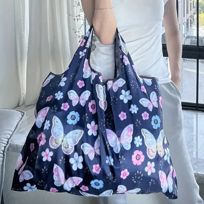 

Foldable Eco Shopping Bag Tote Pouch Fashion Women Handbag Reusable Fruit Vegetable Grocery Storage Bag Organizer Shopper Bags