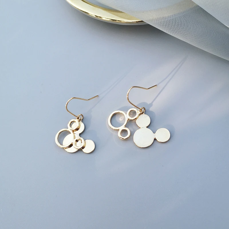 

Cute Bear Earrings Hook Wholesale Double Mouse Pendant Creative Charm Fashion Jewelry For Women 2022 New Valentines Gift Korean