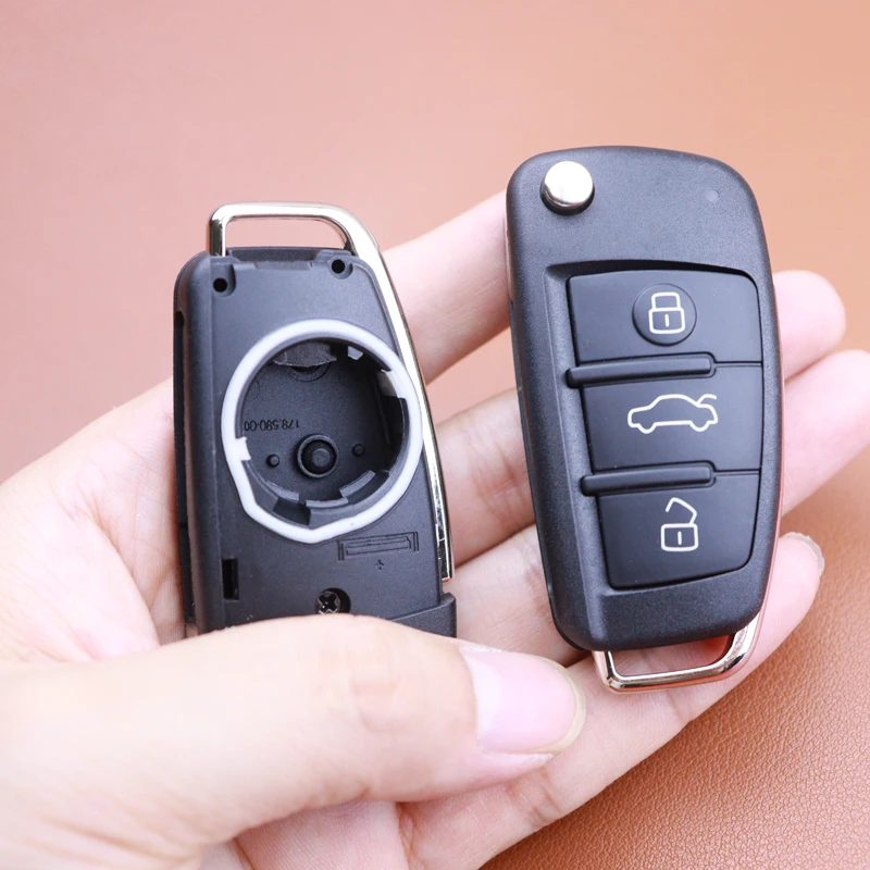 

3 4 кнопки, складной автомобильный брелок для ключей, корпус для Audi A1 A2 A3 A4 A8 2006 A6 A6L Q2 Q3 Q7 B7 S5 Allroad RS4 TT