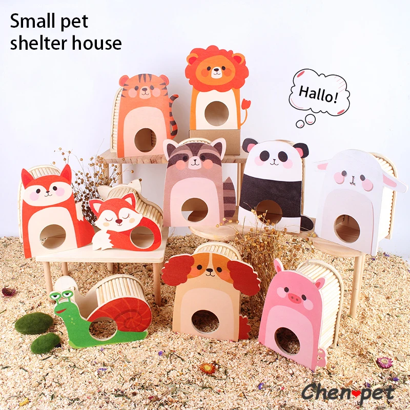 

Pet Designs Chewing House Shelter Hamster House Hamster Golden Sleeping Newest Wooden High 10 Small Toy Cute Animal Quality