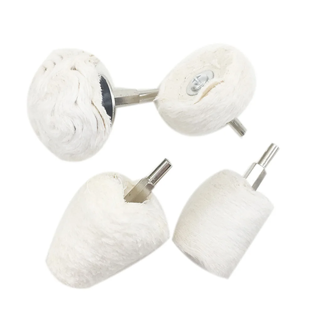 

4Pcs Cloth Cone Shape Polishing Wheel Mirror Polishing Buffer with Handle for Polishing
