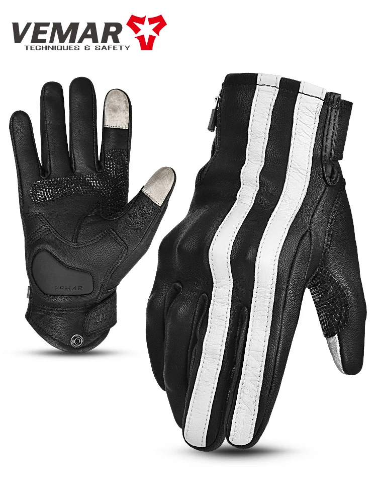 Фото Vemar Мотоциклетные перчатки Ретро кожаные Guantes Мотокросс Коричневые Luvas Мотоциклетные велосипедные перчатки Мото аксессуары для кросс-велосипеда №3