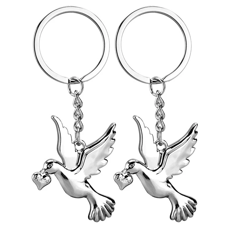 

1Pcs Dove of Peace Pendants Keychain DIY Car Key Chain Ring Holder Keyring Souvenir Jewelry Gift Accessories