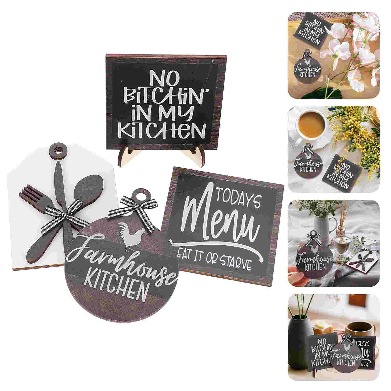 

1 Set Kitchen Ornaments Farm Elements Adorns Housewarming Presents Tiered Tray Decorations for Kitchen Present
