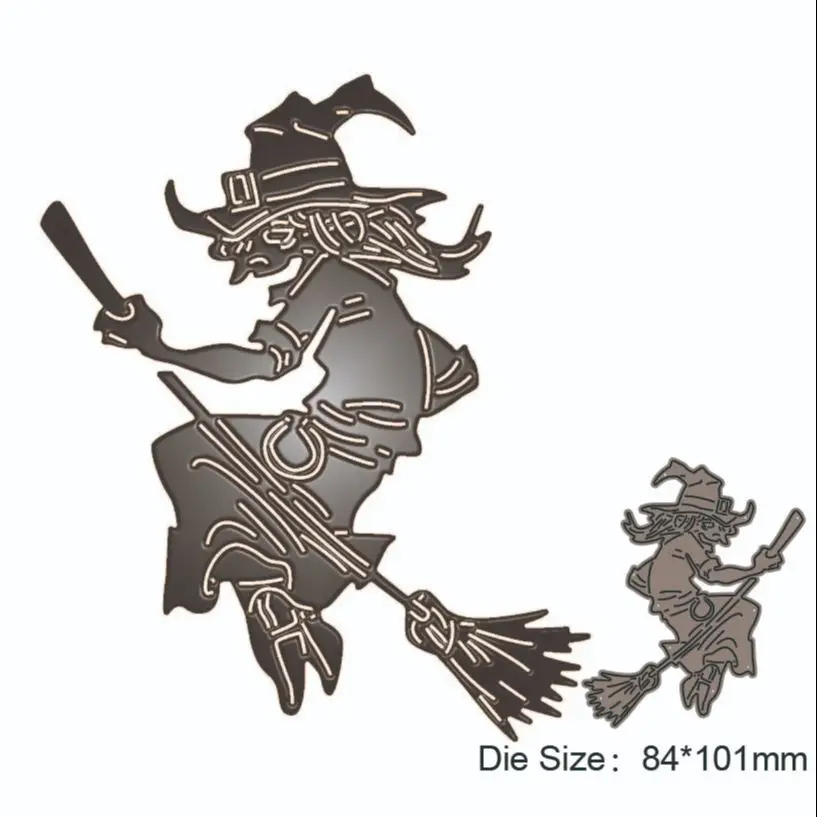 

2023 New Witch Broom ment metal cutting dies cut decoration Scrapbook paper craft knife mould blade punch stencils dies