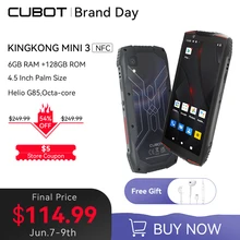 Cubot KingKong MINI 3, 4.5" Mini Smartphone, Helio G85 Octa-Core, 6GB+128GB, Dual SIM,NFC, Waterproof Rugged Phone, 4G Celulares