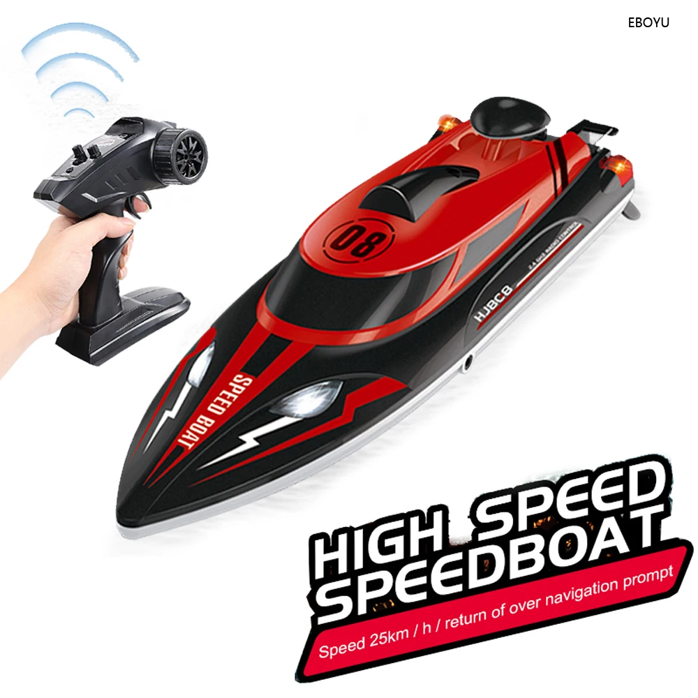 Радиоуправляемая лодка EBOYU HJ808, 2,4 ГГц, 4 канала, 180 дюйма, водонепроницаемая, 25 км/ч, радиоуправляемая лодка с дистанционным управлением, Озерный бассейн, гоночная лодка, игрушки, скоростная лодка, подарок для детей