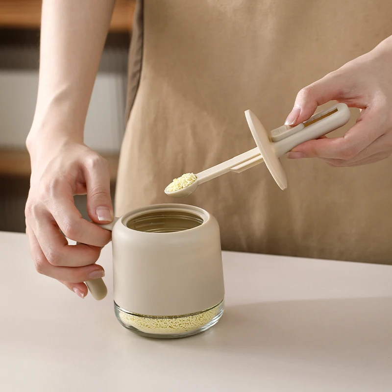 Экологичная Стеклянная Бутылка Для Приправ С Крышкой И Выдвижной Ложкой