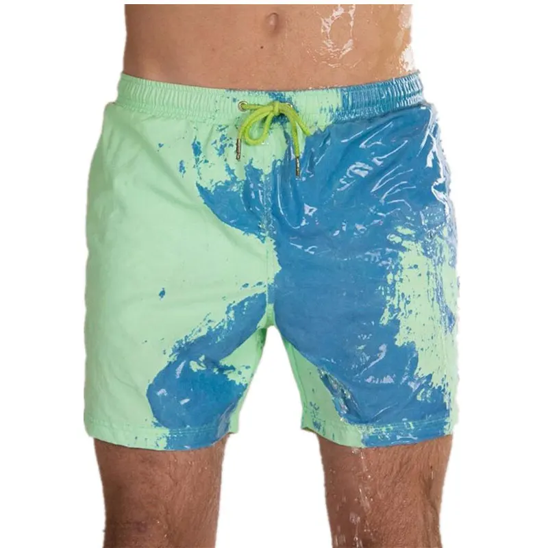 

Magical Change Color Beach Shorts Summer Men Swimming Trunks Swimwear Swimsuit Quick Dry bathing shorts Beach Pant Drop shipping