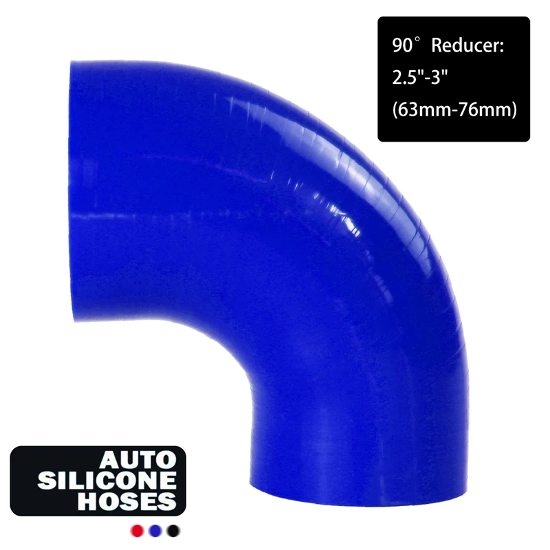 

Universal 63mm to 76mm ID 90 Degree Reducer Silicone Hose Intercooler Intake Pipe 2.5" to 3"