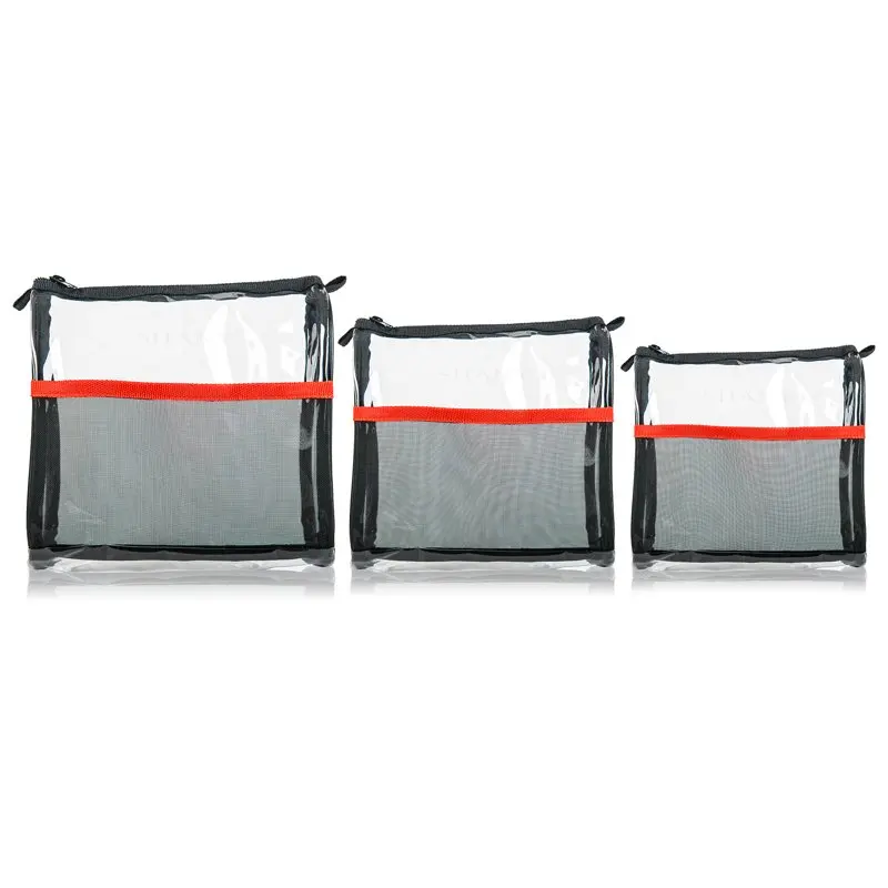 Travel Makeup Bags - Clear Cosmetics Bags - 3 Assorted sizes - Weekend Adventure Trio