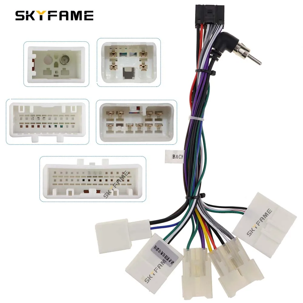 

SKYFAME автомобильный стерео жгут проводов адаптер 16-контактный кабель питания для Toyota старый Android радио мультимедийный плеер