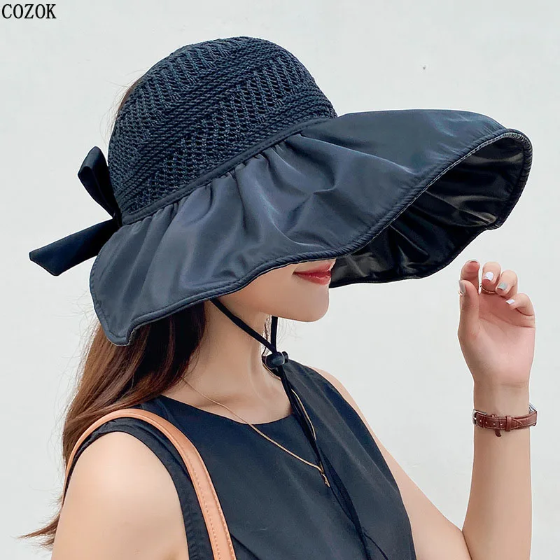 Black Glue Canopy Bucket Hat Air-Roof Breathable And Shapeable Efficient Sunshade Sunscreen And UV Protection Fashion Beach Cap