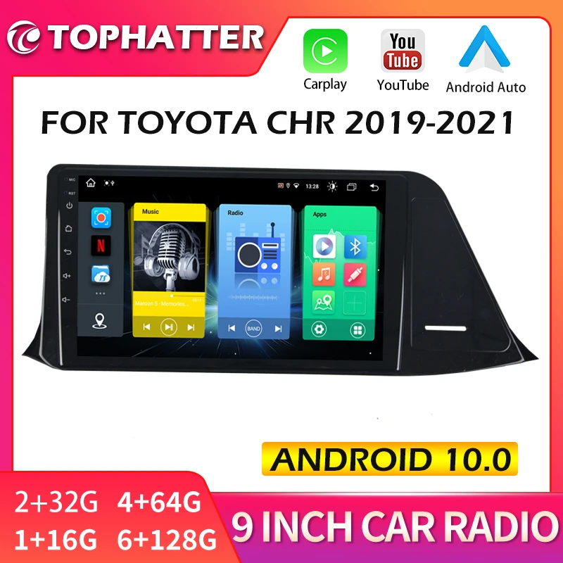 

Android 10 9inch 2 Din CarPlay Car Radio Multimidia Video Player Navigation GPS Stereo For Toyota CHR 2019-2021