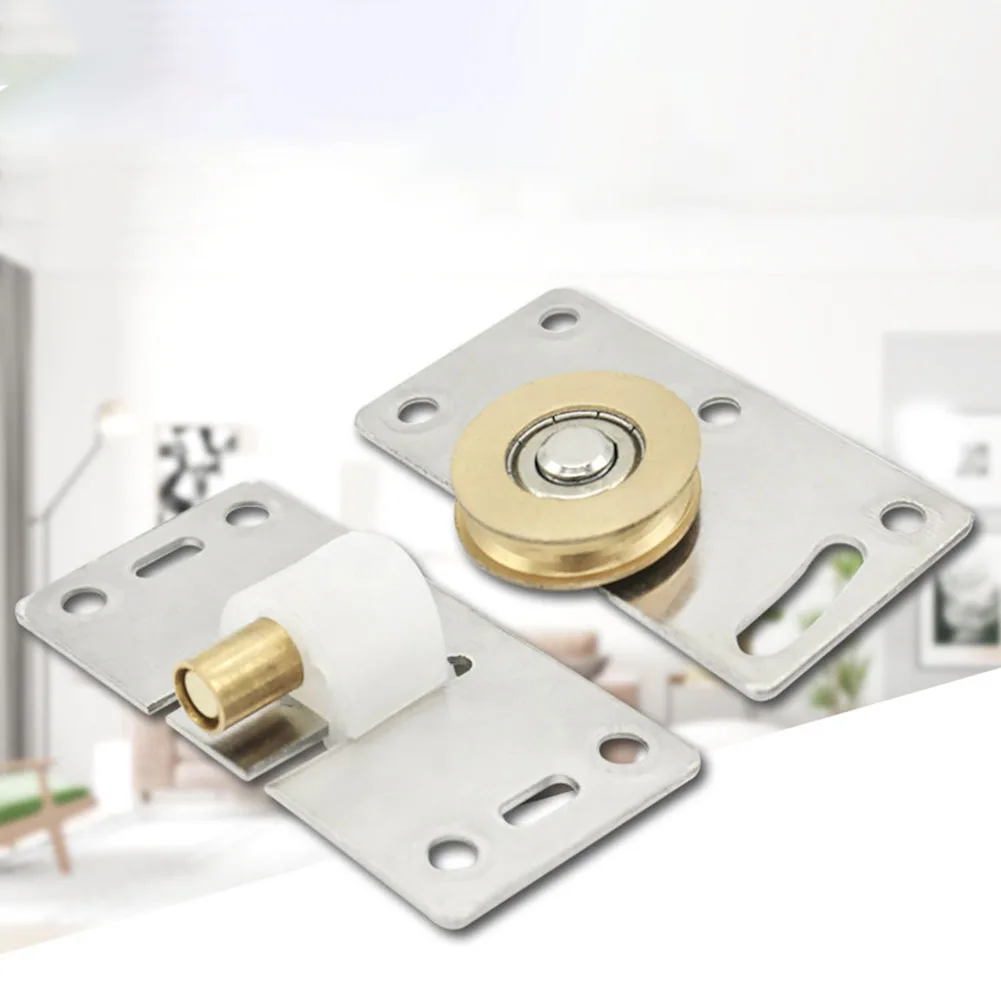 

1set Stainless Steel Pulley Heavy Duty Sliding Door Wheels Pulleys Rollers Runners For Cupboard Cabinet Funiture Accessories